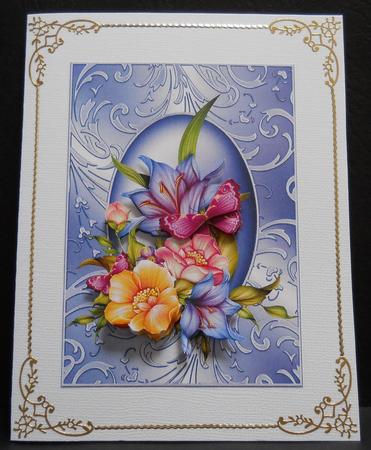 Flora in Shimmering Blue Frame by Yvonne Middleton