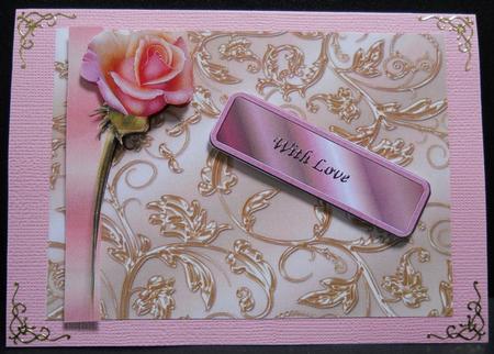 A4 Backing Paper Romantic Roses Brocade by Yvonne Middleton