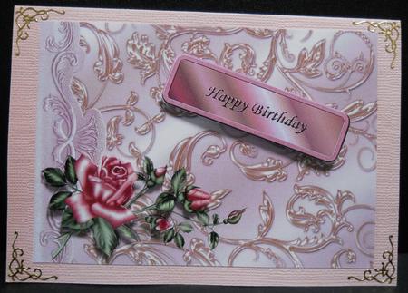 A4 Backing Paper Romantic Roses Brocade 2 by Yvonne Middleton