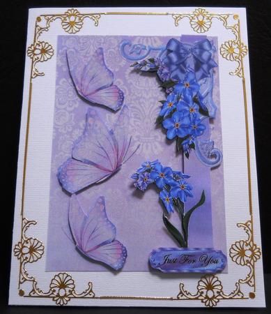 Toppers Floral Forget Me Nots & Butterflies by Yvonne Middleton