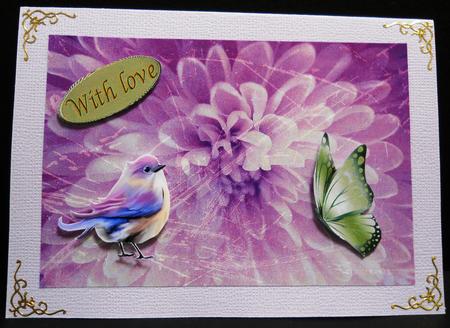 Purple Floral Grunge Background Paper by Yvonne Middleton