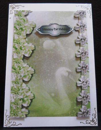 Midnight Swan in Green Backing Paper 1 by Yvonne Middleton