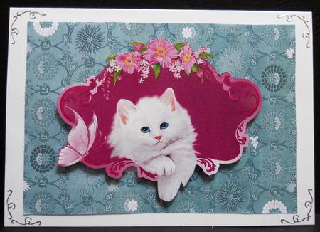 Dusky Teal Oriental Flowers A4 Backing Paper by Yvonne Middleton