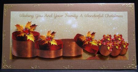 Stylish Long Christmas Card with Gifts by Yvonne Middleton