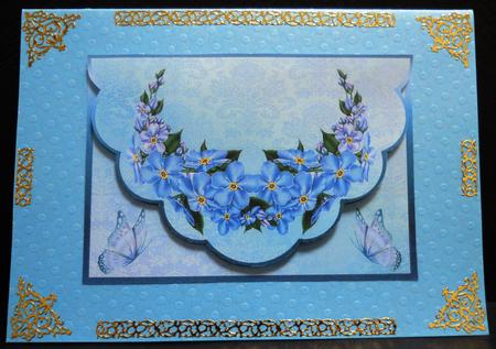 Blue Faux Envelope with Flowers by Yvonne Middleton