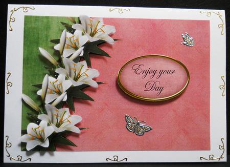 A4 Background Vintage Lillies 2 by Yvonne Middleton