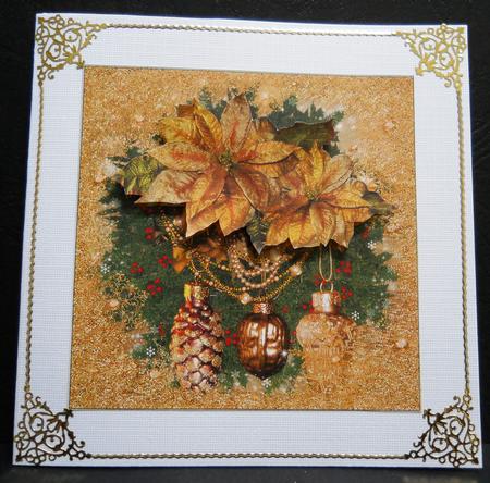 The Golden Poinsettia Card Topper by Yvonne Middleton