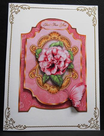 A Rose Red A4 Screen Card Front by Yvonne Middleton