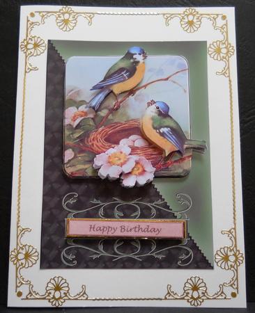 Birdsong Forest Diagonal Card Topper by Yvonne Middleton