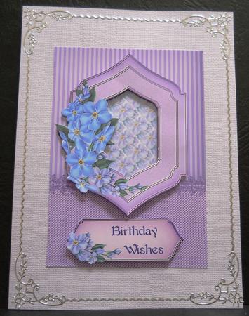 Forget Me Not Lavender Card Topper by Yvonne Middleton