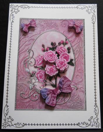 Pink Opalescent Bouquet Decoupage by Yvonne Middleton