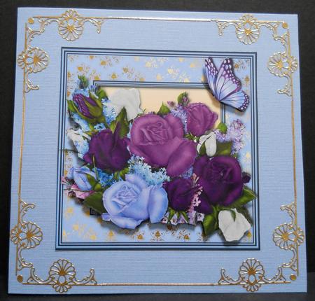 Heirloom Rose Bouquet Square Topper by Yvonne Middleton
