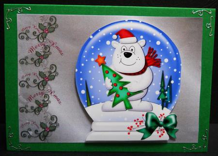 Silver Merry Xmas Backing Paper by Yvonne Middleton