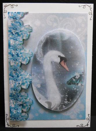 Midnight Swan in Turquoise Backing Paper 2 by Yvonne Middleton