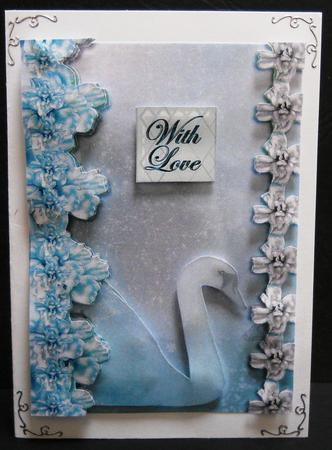 Midnight Swan in Turquoise Backing Paper 1 by Yvonne Middleton