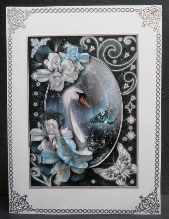Midnight Swan in Turquoise Pyramid by Yvonne Middleton