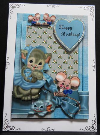 A4 Birthday Kittens Cute by Yvonne Middleton
