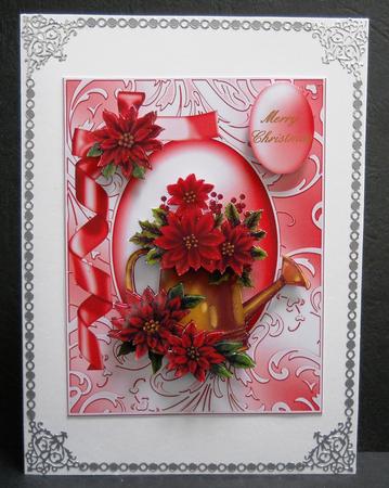 Poinsettia Christmas Card Front by Yvonne Middleton