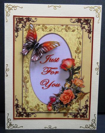 Butterfly Floral Framed Card Front by Yvonne Middleton
