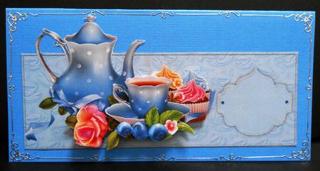 Blue Tea Cupcake Party - Large Dl by Yvonne Middleton