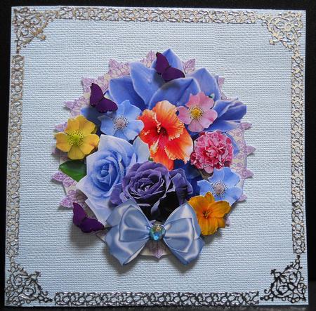 Lilac Over the Edge Purple Floral and Butterflies by Yvonne Middleton