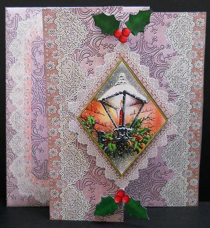 Dpink Lantern Fold Back Lace Card and Envelope Kit by Yvonne Middleton