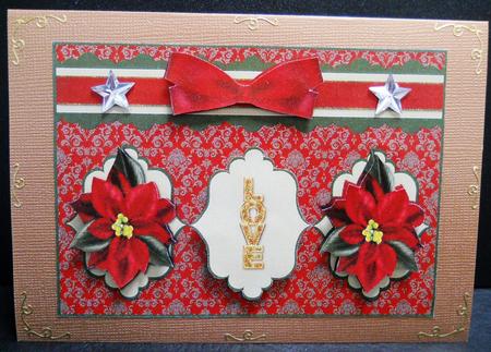 Love Poinsettia Card Front by Yvonne Middleton