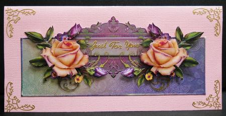 Heritage Roses Over the Top Large Card by Yvonne Middleton