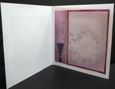 Purple Flowers Bookmark Card Insert 8x8inch by Yvonne Middleton