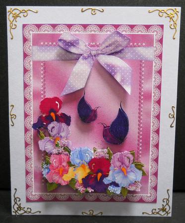 Fancy Florals Quick Card with Decoupage by Yvonne Middleton