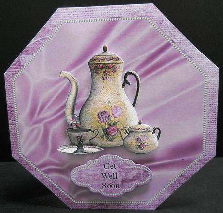 Octagonal Card with Coffee Set by Yvonne Middleton