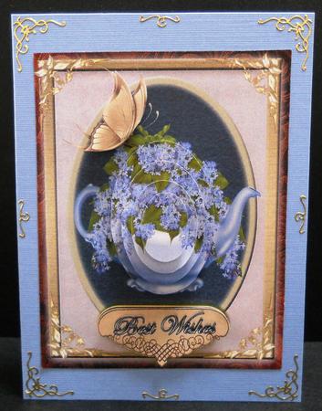 Beautiful Teapot and Iris Flowers with Pyramid Elements# 2 by Yvonne Middleton