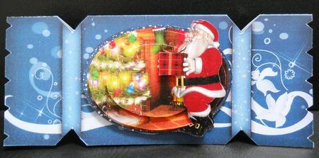 Santa Cracker Shaped Christmas Card by Yvonne Middleton