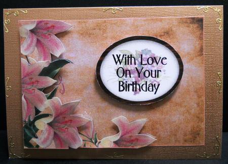 A4 Vintage Background Lillies by Yvonne Middleton