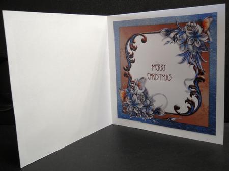 Christmas Winter Flowers 8x8 Insert & Tags - Blue & Brown by Yvonne Middleton
