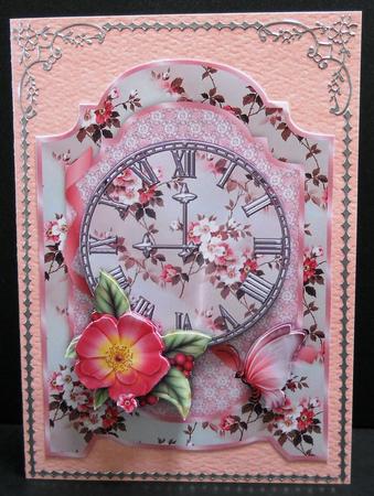 Vintage Flora and Clock Screen Card by Yvonne Middleton