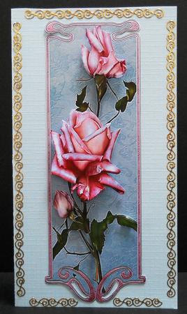 Large Dl Pink Roses by Yvonne Middleton