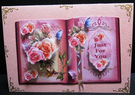 Flowers & Butterflies Decoupage Card Front by Yvonne Middleton