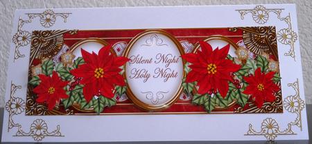 Red Poinsettia Silent Night Large Dl Decoupage Topper by Yvonne Middleton