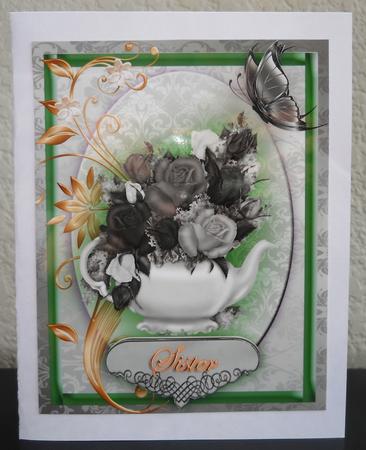 Teapot Floral with Insert-lots of Occasions#2 by Yvonne Middleton