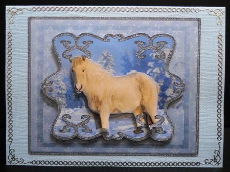 White Horse Winter Scene by Yvonne Middleton