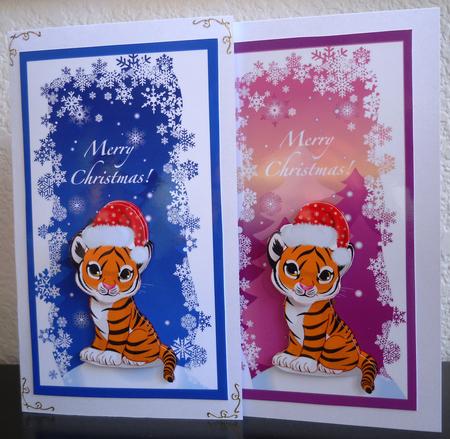 Merry Christmas Tiger Cub by Yvonne Middleton