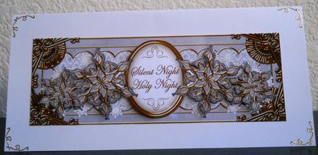 Silver Goldflake Silent Night Large Dl Decoupage Topper by Yvonne Middleton