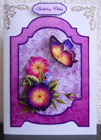 Blooming Butterfly and Lace Screen Card by Yvonne Middleton