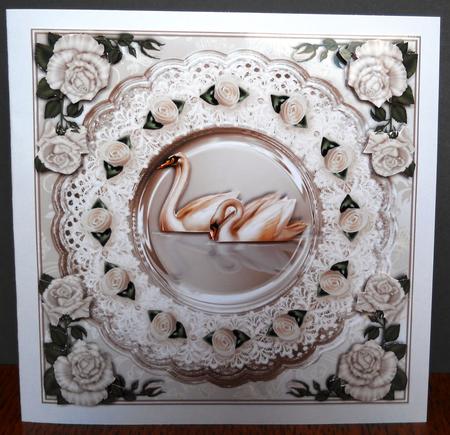 Swans Wedding/anniversary Card Topper by Yvonne Middleton