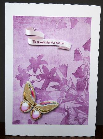Lilac Flower Side A4 Backing Paper by Yvonne Middleton