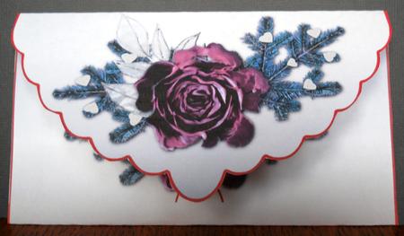 Christmas Rose Silver Money Gift Wallet by Yvonne Middleton