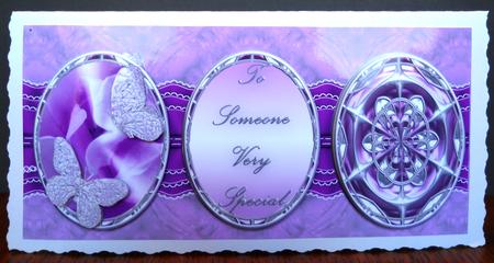 Three Cameos Dl Card - Lilac by Yvonne Middleton