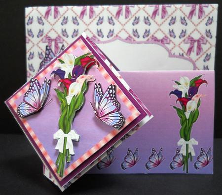 Twist Turn Card - Iris and Butterflies by Yvonne Middleton
