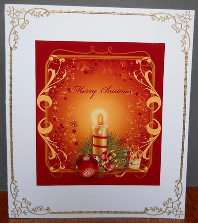Christmas Candle and Baubles - Decoupage by Yvonne Middleton